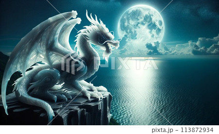 月夜に輝く白銀の守護者 113872934