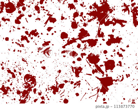 墨素材　赤いインクのスプラッター　上下繰り返し 113873770