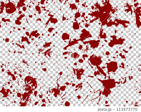 墨素材　赤いインクのスプラッター　上下繰り返し 113873770