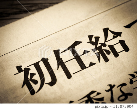 「初任給」と書かれたニュースの見出し 113873904