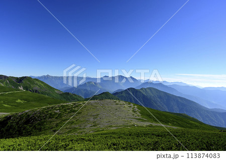 朝の乗鞍大黒岳からの風景(撮影地:乗鞍、大黒岳) 朝の乗鞍大黒岳からの風景(撮影地:乗鞍、大黒岳) 113874083