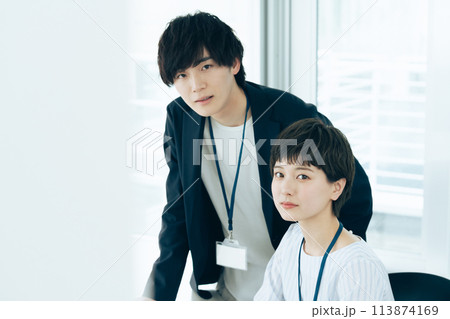 パソコンに向かう会社員 パソコンに向かう会社員 113874169