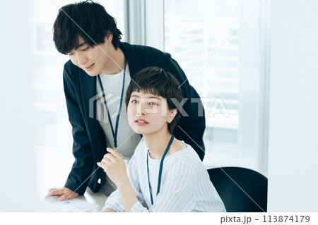 パソコンに向かう会社員 パソコンに向かう会社員 113874179