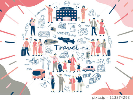 旅行を楽しむ人達 113874298