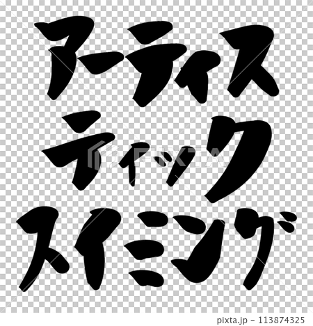 筆文字　アーティスティックスイミング 113874325