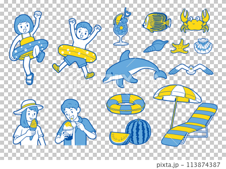 海に家族でおでかけ 113874387