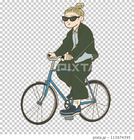 Woman riding a bicycle 113874395
