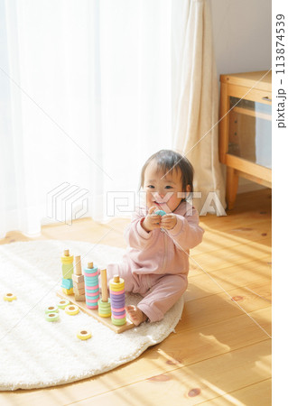 おもちゃで遊ぶ赤ちゃん 113874539