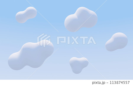 ぽっかり浮かぶ雲と青空 ぽっかり浮かぶ雲と青空 113874557
