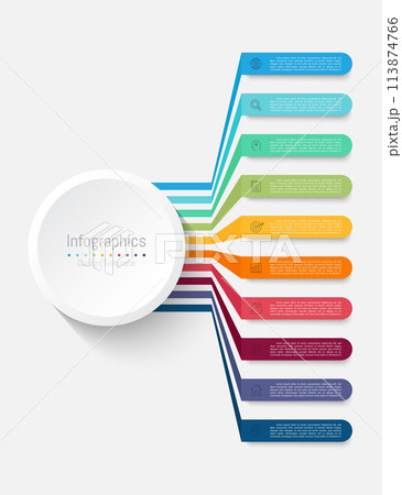 Infographic 10 options design elements for your business data. Vector Illustration. 113874766