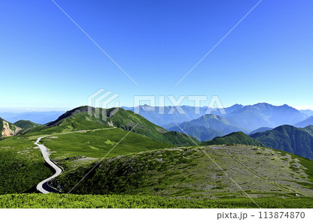 朝の乗鞍大黒岳からの風景（撮影地：乗鞍、大黒岳） 113874870