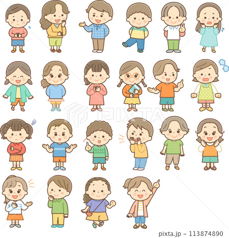 色々なポーズの子供のセット 113874890