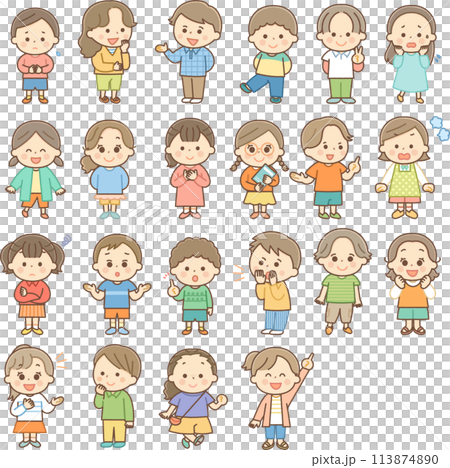 色々なポーズの子供のセット 113874890