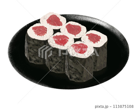 鉄火巻き（黒皿付き） 113875108