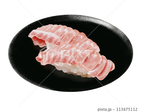 握り寿司（大トロ）黒皿付き 113875112