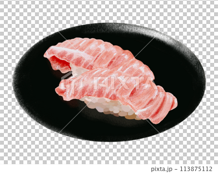 握り寿司（大トロ）黒皿付き 113875112