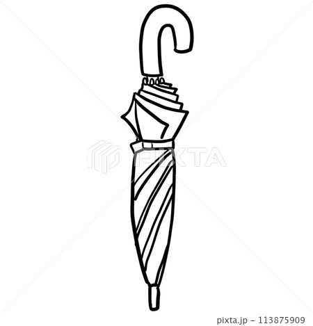 シンプルな傘の線画 シンプルな傘の線画 113875909
