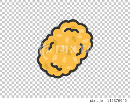 Illustration of a croquette icon (line drawing color) Illustration of a croquette icon (line drawing color) 113876946