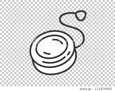 玩具溜溜球圖示插圖(畫線) 玩具溜溜球圖示插圖(畫線) 113876992