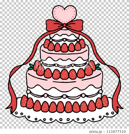 いちごのかわいいウェディングケーキ 113877310