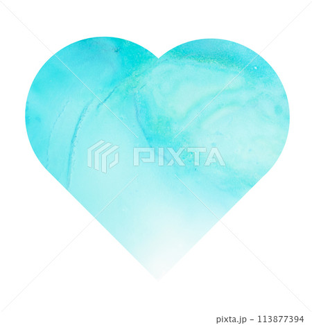 綺麗でかわいい水彩のハート 113877394