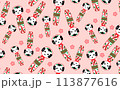 笑顔のかわいいこけし模様 113877616