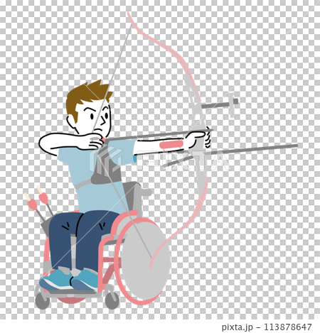 A man doing para-archery with a simple touch 113878647