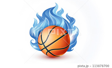 炎に包まれたバスケットボール 113878700