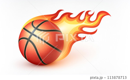 炎に包まれたバスケットボール 113878713