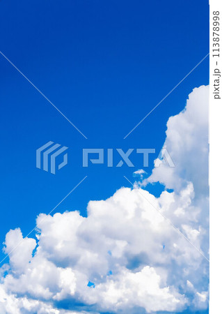 【夏素材】夏空イメージ・水彩画調【長野県】 【夏素材】夏空イメージ・水彩画調【長野県】 113878998