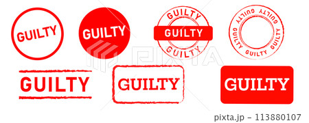 guilty circle and square red rubber grunge stamp label sign for law crime justice guilty circle and square red rubber grunge stamp label sign for law crime justice 113880107