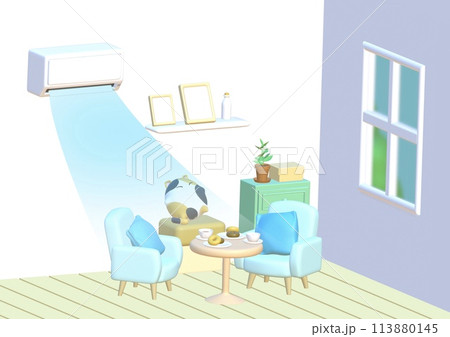 冷房が効いた涼しい部屋 113880145