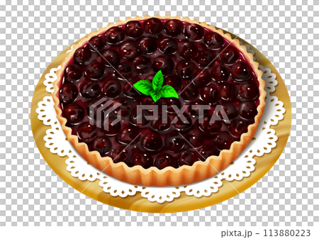 American cherry tart on a cutting board American cherry tart on a cutting board 113880223