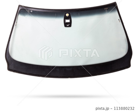 Car front glass with rain and sun sensor for installation and replacement in a vehicle service. Auto parts catalog. Car front glass with rain and sun sensor for installation and replacement in a vehicle service. Auto parts catalog. 113880232