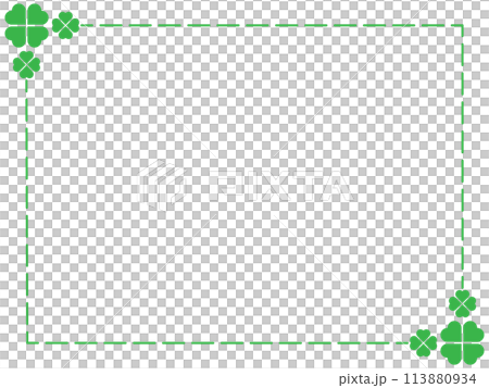 Clover / Spring / Plants / Frame / Border / Dashed Line / Illustration / Material Clover / Spring / Plants / Frame / Border / Dashed Line / Illustration / Material 113880934