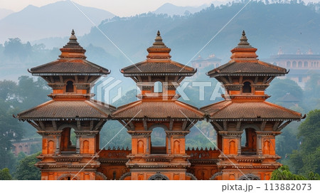 Nepalese palaces in the mountains Nepalese palaces in the mountains 113882073