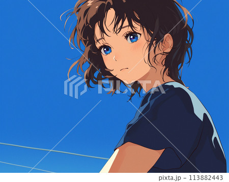 青い空と女子高生 113882443