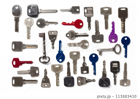 keys placed in order and seen from above keys placed in order and seen from above 113883410