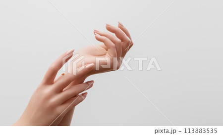 Trend milk manicure . milky look . Beautiful Woman Trend milk manicure . milky look . Beautiful Woman 113883535