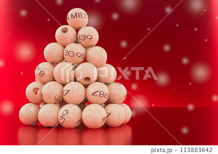 Christmas lottery balls 3D illustration Christmas lottery balls 3D illustration 113883642