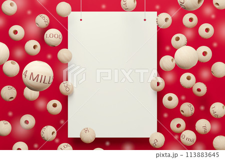 Christmas lottery balls 3D illustration 113883645