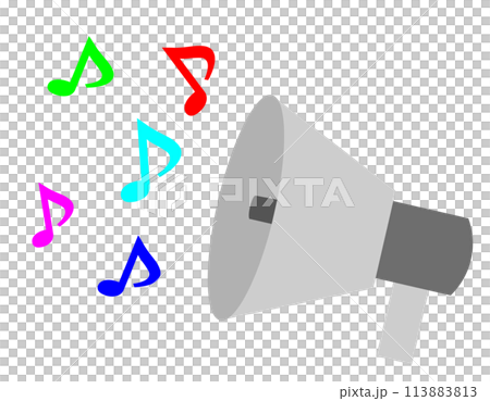 Speaker and musical notes 113883813