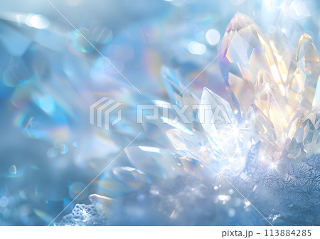 魅惑的なクリスタルプリズムの幻想的なシーン 113884285