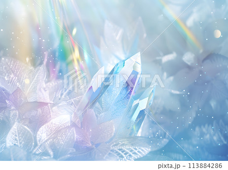 魅惑的なクリスタルプリズムの幻想的なシーン 113884286