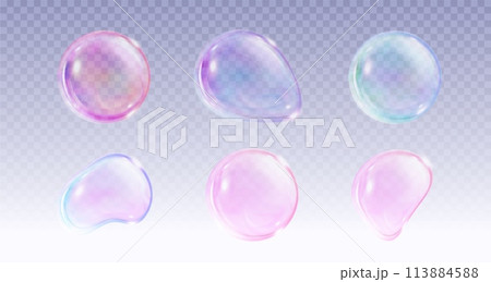 Transparent soap ball with iridescent color Transparent soap ball with iridescent color 113884588