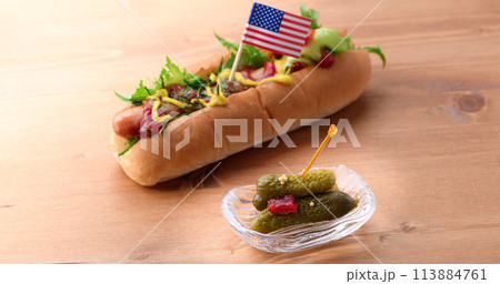 ピクルスとホットドッグ ピクルスとホットドッグ 113884761