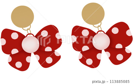 Red bow earrings Red bow earrings 113885085