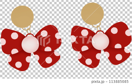 Red bow earrings  113885085