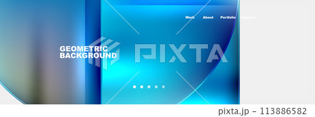 Electric blue rectangle design with Aqua circle in the middle 113886582