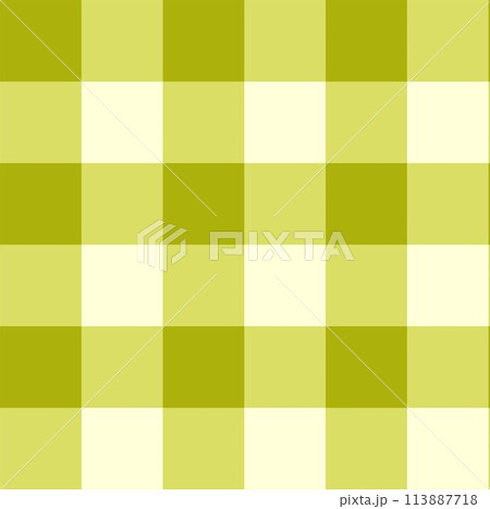 可愛いライムグリーンのチェック柄 113887718